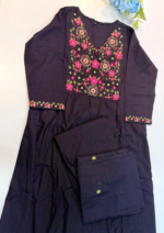 Black Floral Embroidered 3PC Set - Image 3