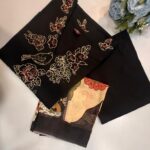 Black Floral Embroidered Salwar Suit Material