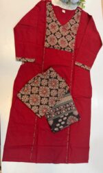 Maroon Printed Salwar Suit Set - Image 2