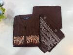 Chocolate Brown Embroidered 3PC Set