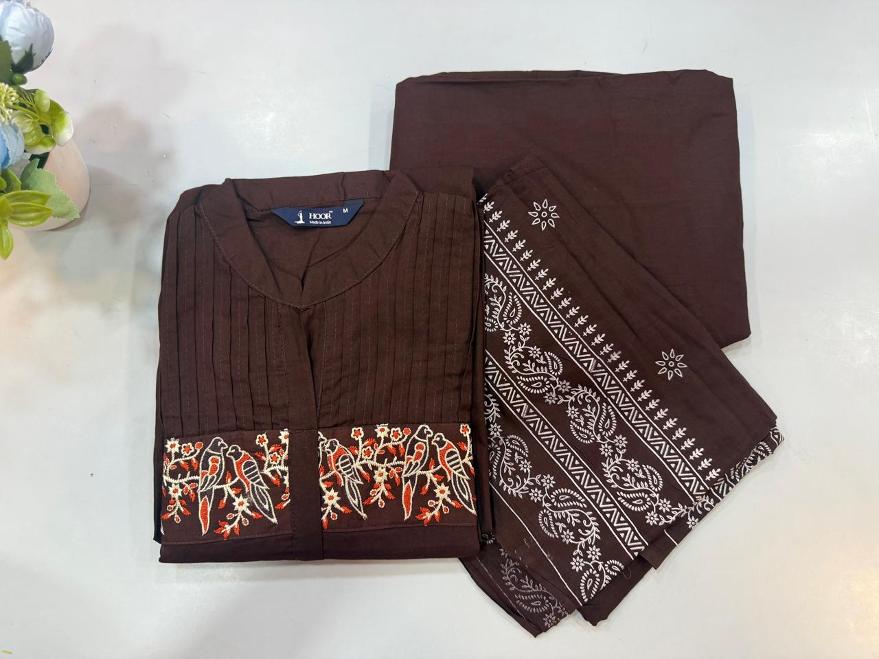 WhatsApp Image 2026-06-16 at 6.28.46 PM Chocolate Brown Embroidered 3PC Set - Image 1