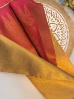 Pink Kanjivaram Silk Saree with Rich Golden Zari Pallu - Image 3