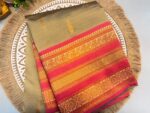 Beige Cotton Silk Saree with Pink Zari Border - Image 2