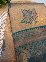 Turquoise Blue Kanjivaram Silk Saree with Silver Zari Weaving - Image 2