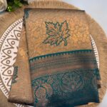 Turquoise Blue Kanjivaram Silk Saree with Silver Zari Weaving