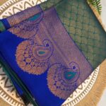 Royal Blue Kanjivaram Silk Saree with Silver Zari Weaving