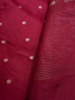 Maroon Tussar Silk Saree with Elephant Zari Border - Image 2