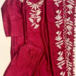 Wine Maroon Embroidered Salwar Suit Set