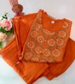 Orange Embroidered Anarkali Kurti - Image 3