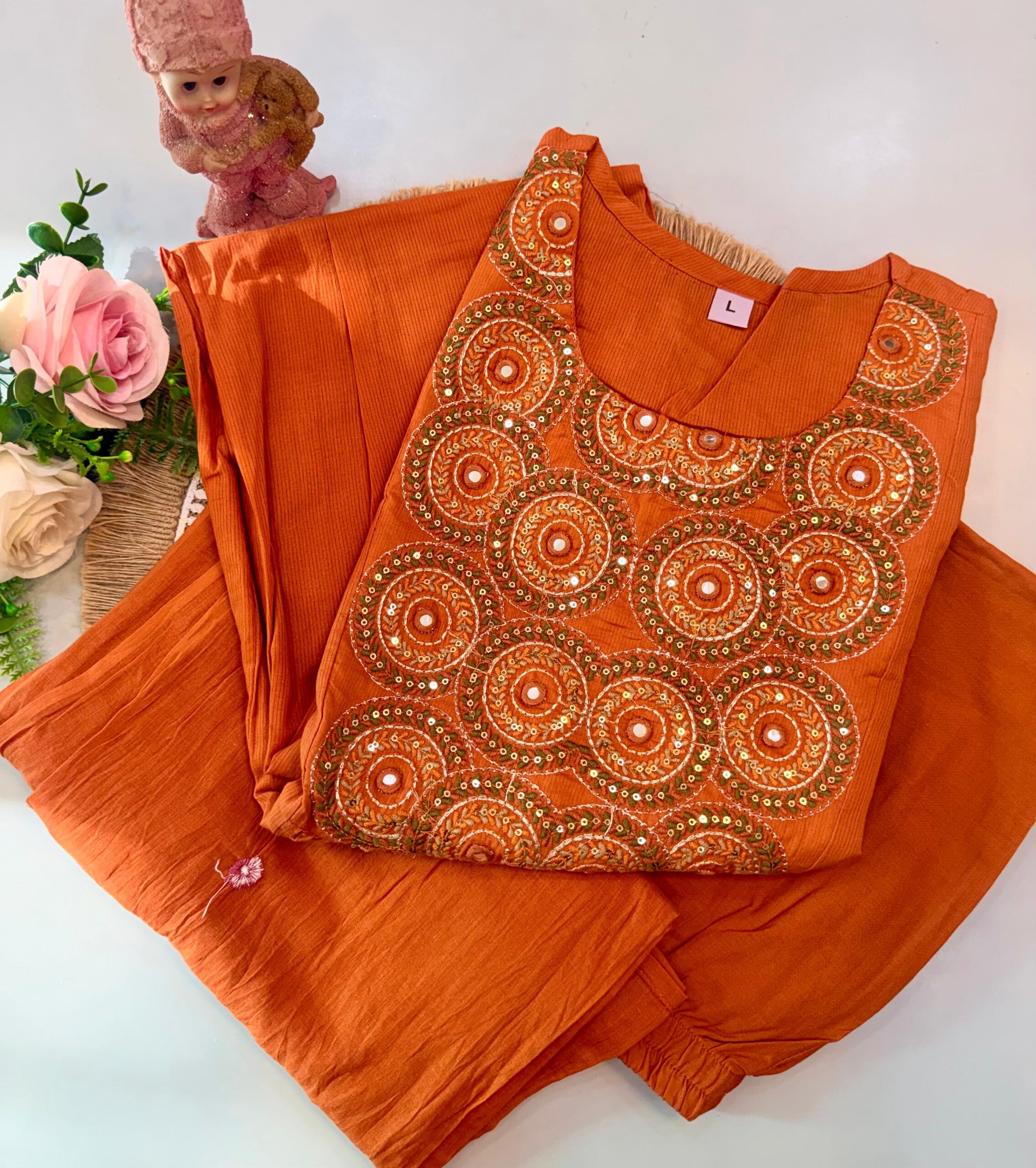 WhatsApp Image 2026-08-18 at 8.56.20 PM Orange Embroidered Anarkali Kurti - Image 1