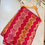 Pink Red Golden Zari Saree