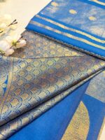 Royal Blue Golden Zari Saree - Image 2