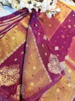 Magenta Purple Zari Woven Saree - Image 2