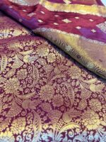 Magenta Purple Zari Woven Saree - Image 3