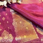 Magenta Purple Zari Woven Saree