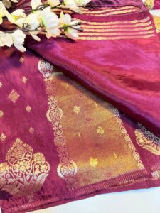 Magenta Purple Zari Woven Saree